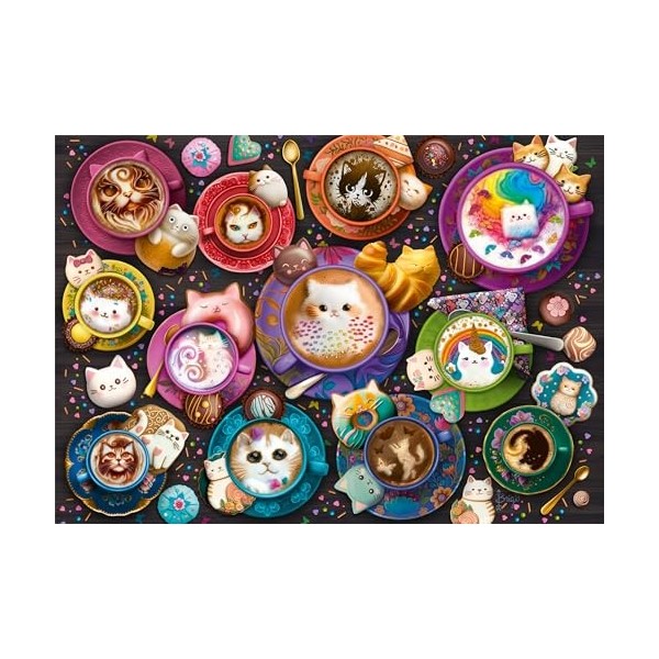 Schmidt Spiele 59707 Chaton à la Latte Art Puzzle 500 pièces, Multicolore