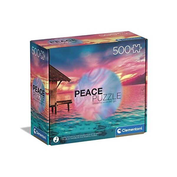 Clementoni 500pzs Does Not Apply Peace Living The Present 500 pièces, paysages, Puzzle Relaxant, Divertissement pour Adultes-