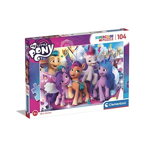 Clementoni- Puzzle My Little Pony 104pzs Does Not Apply Supercolor Pony-104 pièces, 6 Ans Enfant Dessin animé-fabriqué en Ita