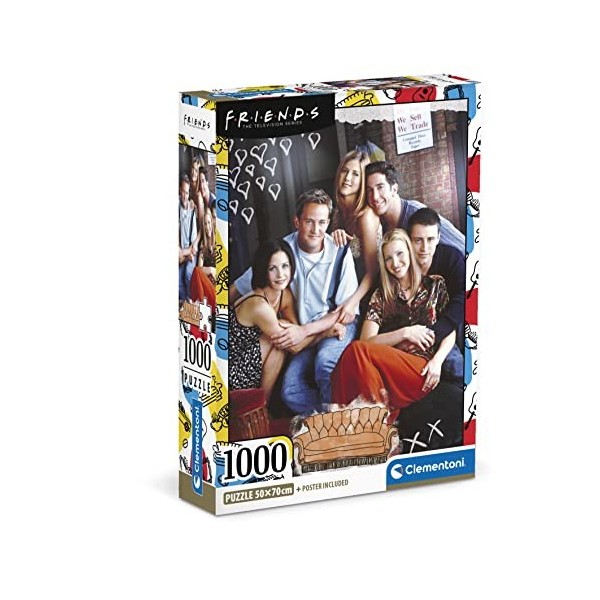 Clementoni- Friends Friends-1000 Pièces-Puzzle, Divertissement pour Adultes-Fabriqué en Italie, 39711