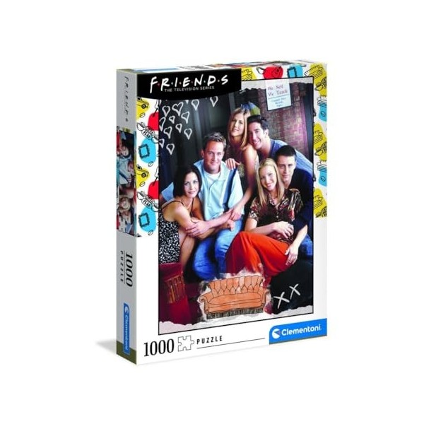 Clementoni Friends Netflix-1000 pièces-Puzzle Adulte-fabriqué en Italie, 39587, No Color