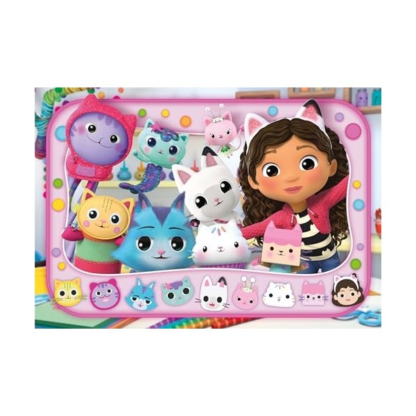 Clementoni Supercolor Gabbys Dollhouse – 60 Maxi pièces Enfants 4 Ans, Puzzle Dessins animés, fabriqué en Italie, 26598, Mul