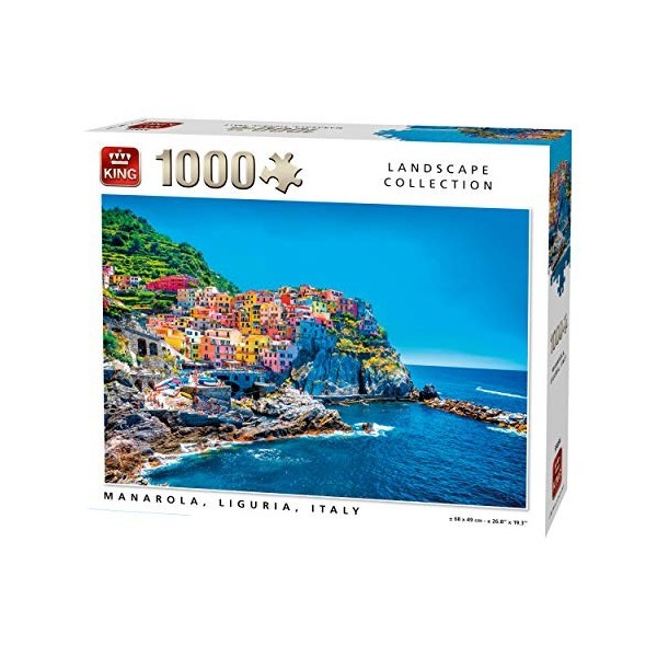 King - 55856 - Puzzle - Manarola Italie - 1000 Pièces - Couleur Pleine - 68 x 49 cm