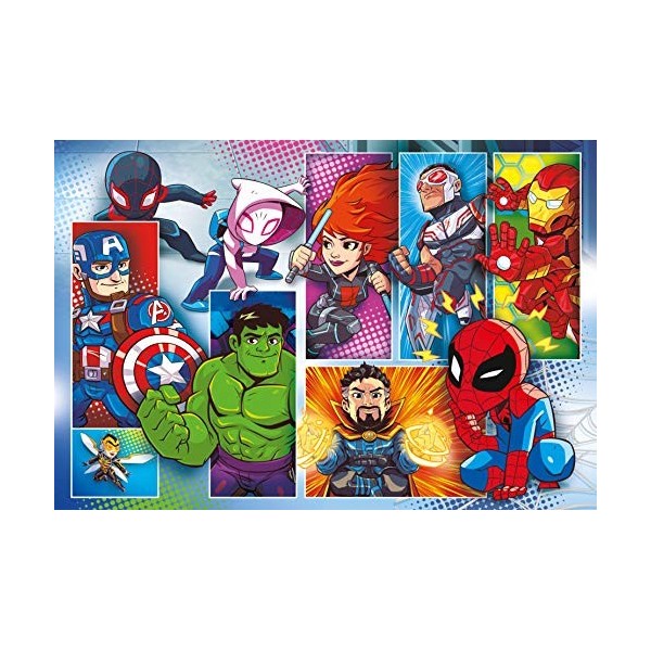 Clementoni- Puzzle Maxi Superhero 24pzs Marvel Other, 24208, Multicolore, One Size