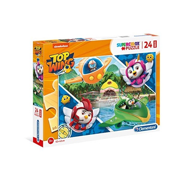 Clementoni- Top Wing Supercolor Wing-24 pièces Maxi-Puzzle Enfant-fabriqué en Italie, 3 Ans et Plus, 28514, Multicolore