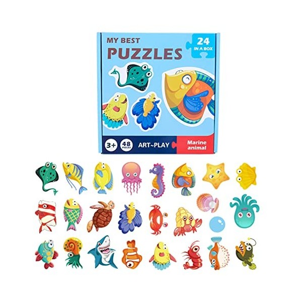 Esncddym Puzzle pour tout-petits, puzzles préscolaires, Puzzles de fruits et légumes, Puzzles Montessori pour filles et garço