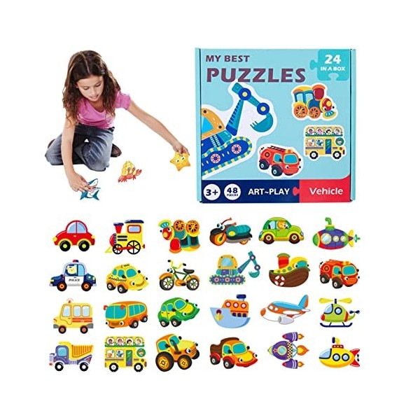 Esncddym Puzzle pour tout-petits, puzzles préscolaires, Puzzles de fruits et légumes, Puzzles Montessori pour filles et garço