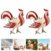 Yardwe 2 Ensembles Puzzle Coq en Bois Puzzle De Pâques Casse-tête Mécanique Figurines De Puzzle en Bois Jouet Puzzle Animal C