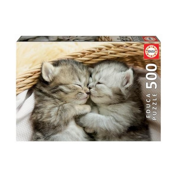 Educa - Puzzle de 500 pièces pour Enfants et Adultes | Doux Chatons. Mesure: 48 x 34 cm. Comprend Fix Puzzle Tail pour laccr