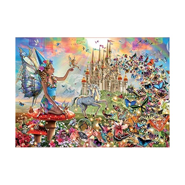 Educa - Puzzle de 500 pièces pour Enfants et Adultes | Fée et Papillons | Mesure : 48 x 34 cm | Inclut Fix Puzzle pour accroc