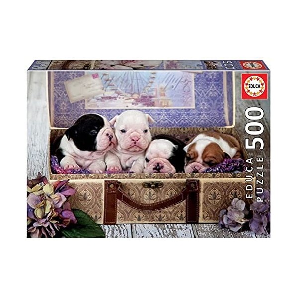 Educa - Puzzle de 500 pièces pour Enfants et Adultes. Chiots. Mesure: 48 x 34 cm. Comprend Fix Puzzle Tail pour laccrocher U