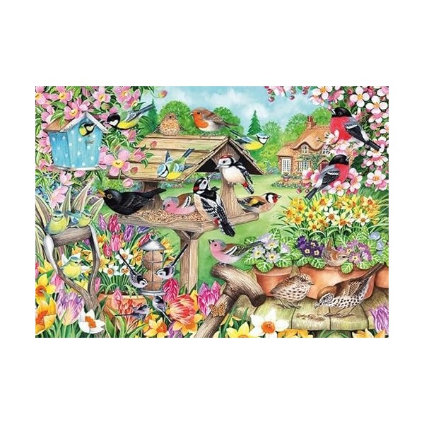 Jumbo- Spring Garden Birds Puzzle, 11280, Multicolore