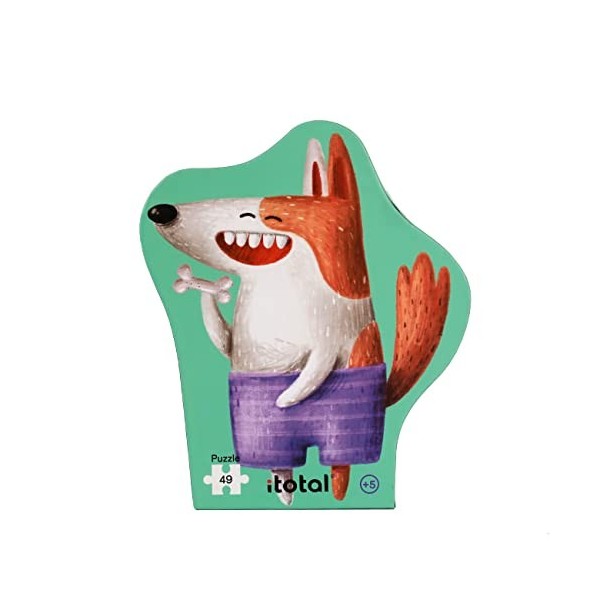 I-TOTAL ® - Puzzle Amusant pour Enfants avec Emballage moulé | Convient pour Les Enfants de 3 Ans | 49 pièces Dogs 