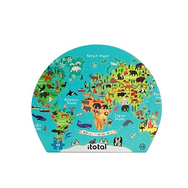 I-TOTAL ® - Puzzle Amusant pour Enfants avec Emballage moulé | Convient pour Les Enfants de 3 Ans | 49 pièces Dogs 