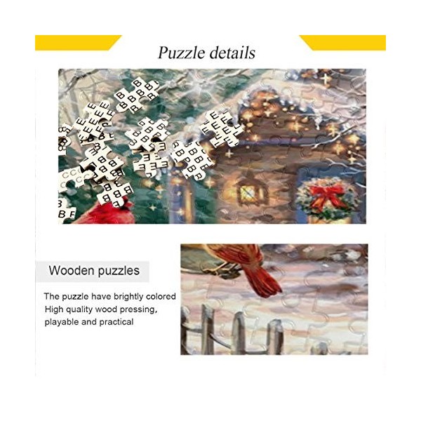 Puzzle dhiver cardnal oiseau rouge poinsettia fleur arbre de Noël 500 pièces puzzles éducatifs intellectuels décompressant j