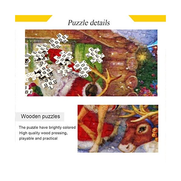 Puzzle arbre de Noël Père Noël 500 pièces - Puzzle éducatif intellectuel décompressant amusant pour enfants et adultes - Déco