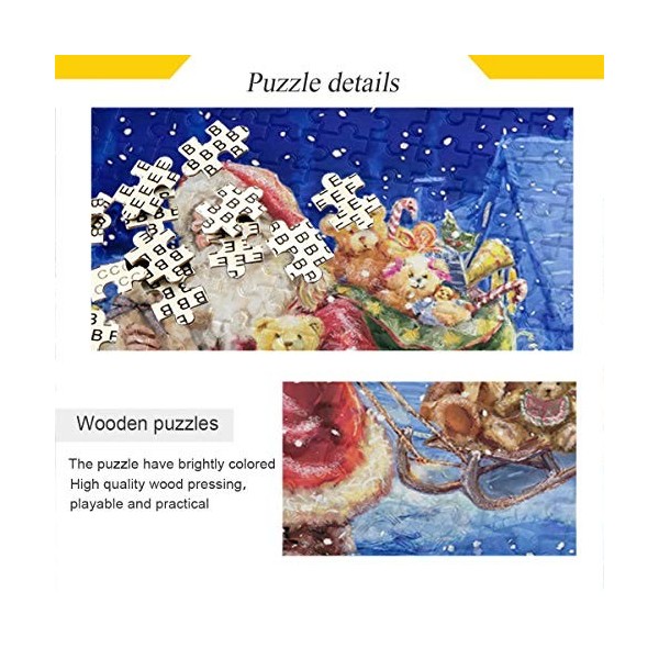 Puzzle arbre de Noël Père Noël 500 pièces Puzzle éducatif intellectuel décompressant Jeu amusant pour enfants et adultes Déco