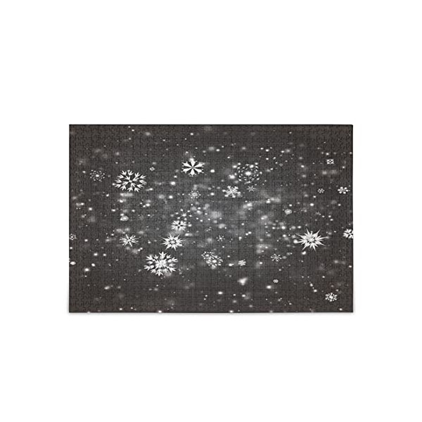 Puzzle noir et blanc étoile neige pour adultes Grand puzzle pour adolescents 500 pièces Jeu dart Cadeau