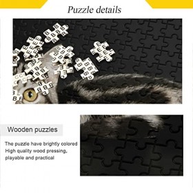 Puzzle mignon chat noir chaton pour adultes grand puzzle pour adolescent 500 pièces jeu illustration cadeau