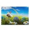 Puzzle Oeuf de lapin de Pâques - Champ de printemps - Arc-en-ciel - 500 pièces - Puzzle éducatif intellectuel décompressant -