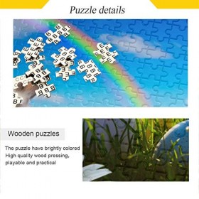 Puzzle Oeuf de lapin de Pâques - Champ de printemps - Arc-en-ciel - 500 pièces - Puzzle éducatif intellectuel décompressant -