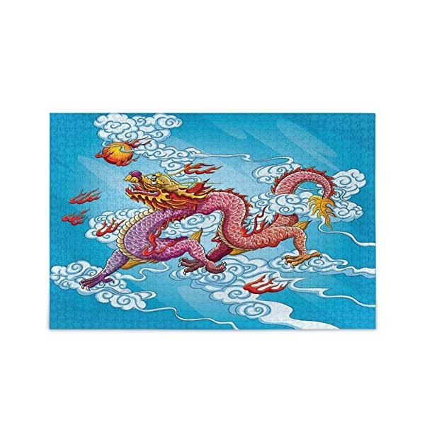 Puzzle dragon chinois blanc feu 500 pièces éducatif intellectuel décompressant jeu amusant pour enfants adultes décoration mu