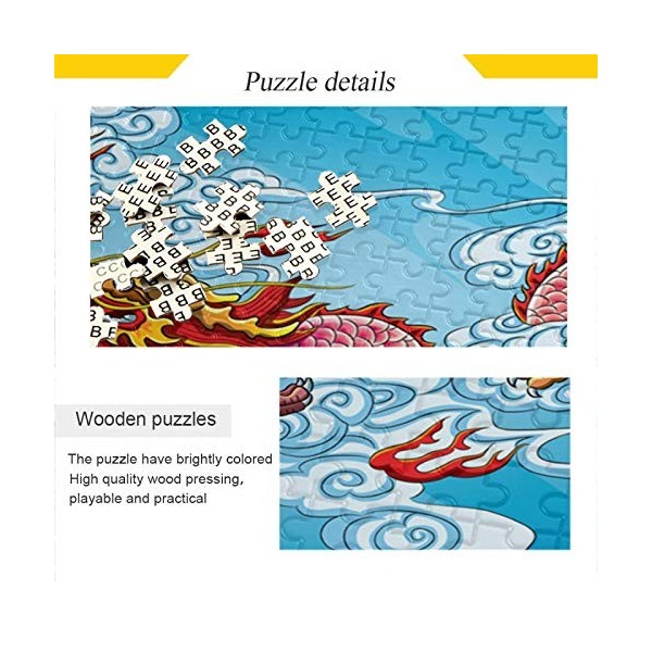 Puzzle dragon chinois blanc feu 500 pièces éducatif intellectuel décompressant jeu amusant pour enfants adultes décoration mu