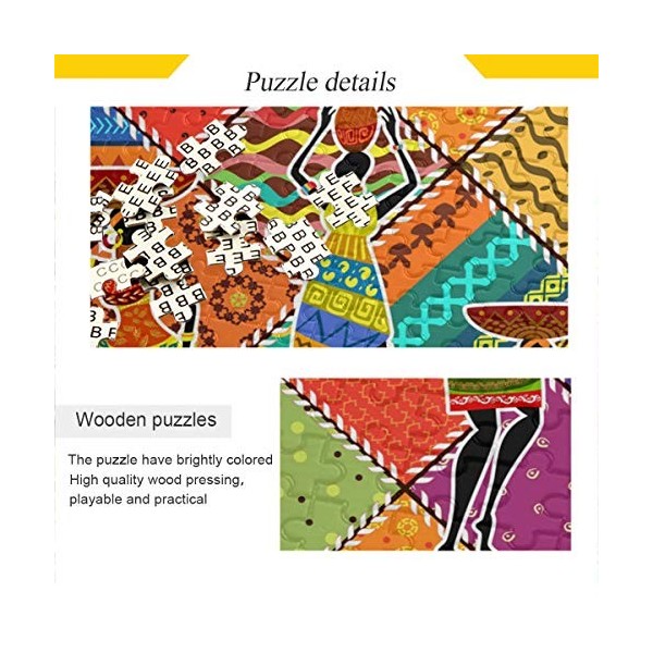 Puzzle coloré de femmes africaines dansantes - Mandala tribal - 500 pièces - Puzzle éducatif intellectuel de décompression am