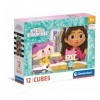 Clementoni Cubi – Gabbys Dollhouse – 12 pièces Enfants 3 Ans, Dessins animés, Puzzle cubiques, fabriqué en Italie, 41193, Mu