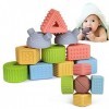 TUMAMA 18 pcs Bébé Blocs Jouets Chaîne Laçage Perles Ensemble Apprentissage Construction Souple Empilage Sensoriel Enfants Je