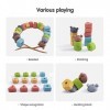 TUMAMA 18 pcs Bébé Blocs Jouets Chaîne Laçage Perles Ensemble Apprentissage Construction Souple Empilage Sensoriel Enfants Je