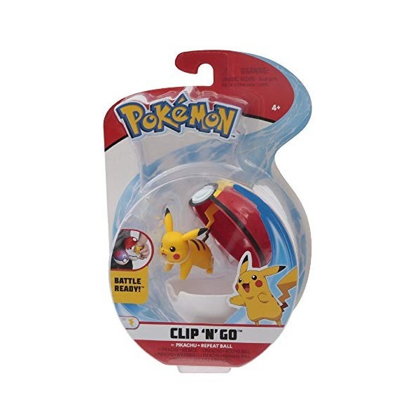 Giochi Preziosi Pokémon Clipn Go Figurine Pikachu et Repeat Ball