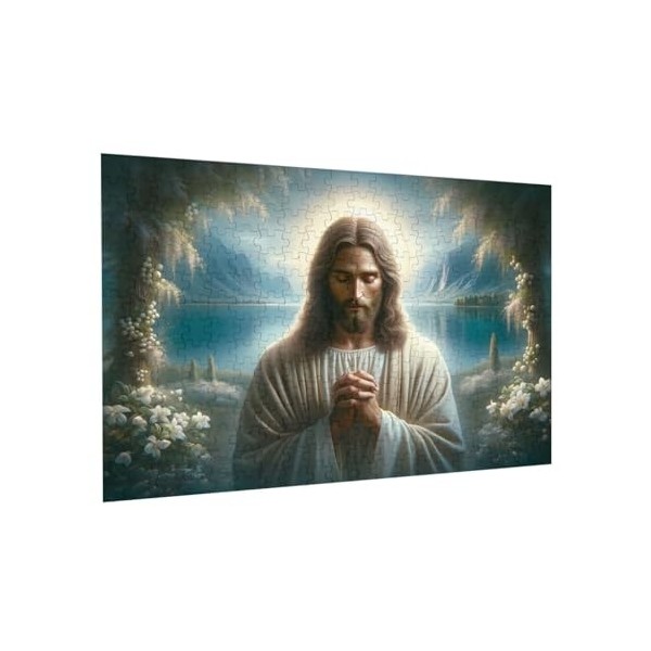 Puzzle de 300 pièces pour adultes - Jeu de prière de Jésus - Puzzle en bois - Décoration familiale - Parfait pour les cadeaux