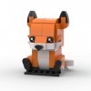 Micro blocs de construction, figurine de renard avec tête carrée 125 PCS Classic Cartoon Anime Mini blocs de construction, Na