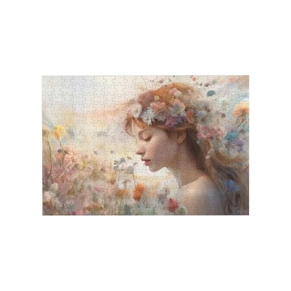 Puzzle de 300 pièces pour adultes et femmes avec des fleurs - Puzzle en bois - Décoration familiale - Parfait pour les cadeau