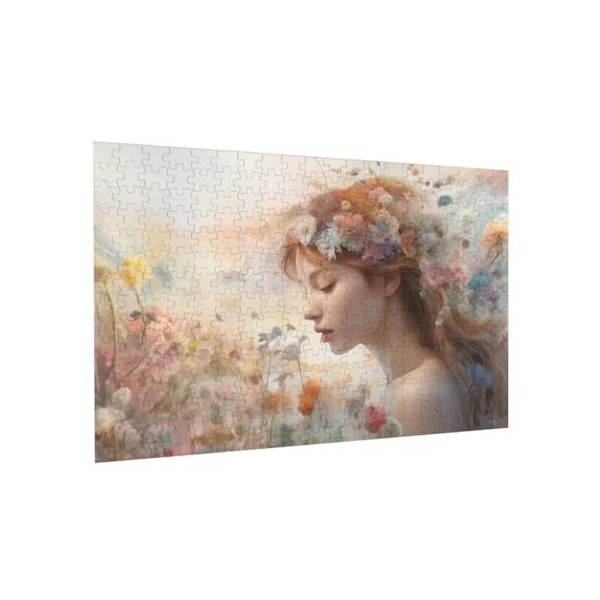 Puzzle de 300 pièces pour adultes et femmes avec des fleurs - Puzzle en bois - Décoration familiale - Parfait pour les cadeau