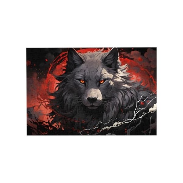 Puzzle de 300 pièces pour adultes Loup Jeu de défi Puzzle en bois Décoration familiale Parfait pour les cadeaux amusants et l