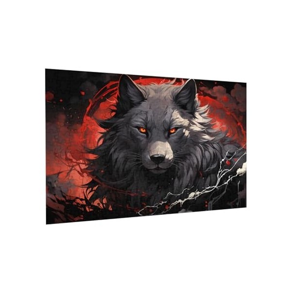 Puzzle de 300 pièces pour adultes Loup Jeu de défi Puzzle en bois Décoration familiale Parfait pour les cadeaux amusants et l