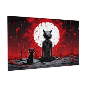 Puzzle de 300 pièces pour adultes - Chat noir - Puzzle en bois - Décoration familiale - Parfait pour les cadeaux amusants et 