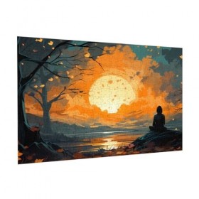 Puzzle de 300 pièces pour adultes, coucher de soleil, méditation, jeu stimulant, puzzle en bois, décoration familiale, parfai