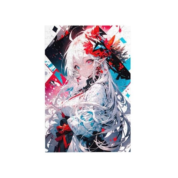 Puzzle de 300 pièces pour adultes Kimono Girl Jeu de défi Puzzle en bois Décoration familiale Parfait pour les cadeaux amusan