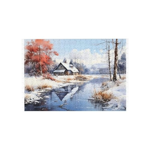 Puzzle de 300 pièces pour adultes - Jeu dhiver et de neige - Puzzle en bois - Décoration familiale - Parfait pour les cadeau