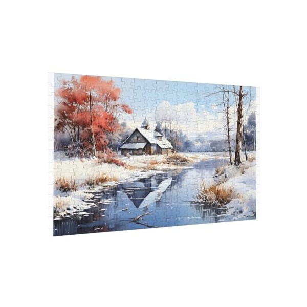 Puzzle de 300 pièces pour adultes - Jeu dhiver et de neige - Puzzle en bois - Décoration familiale - Parfait pour les cadeau