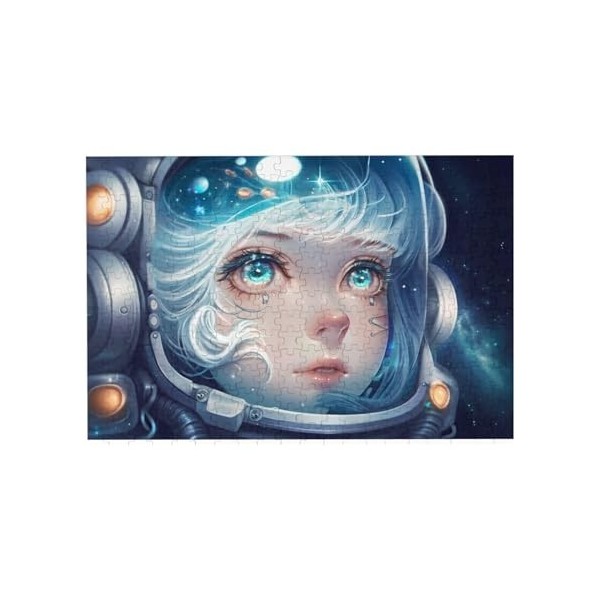 Puzzle de 300 pièces pour adultes Astronaute Girl Jeu de défi Puzzle en bois Décoration familiale Parfait pour les cadeaux am