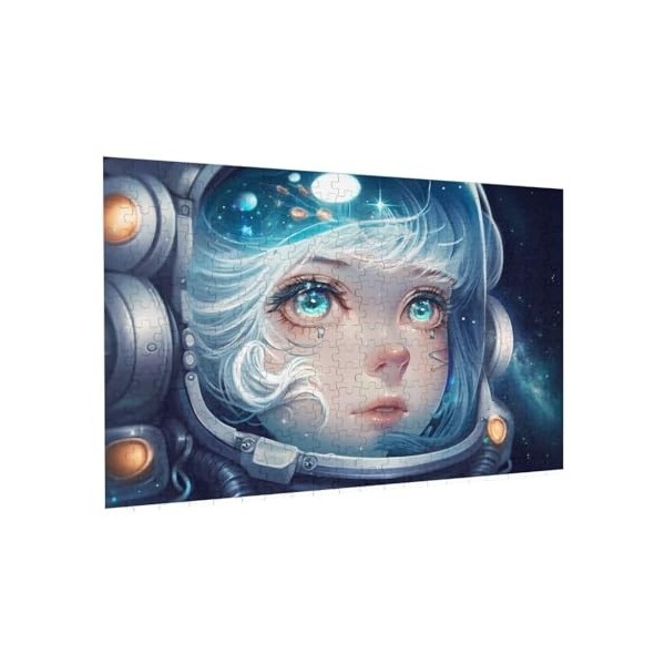 Puzzle de 300 pièces pour adultes Astronaute Girl Jeu de défi Puzzle en bois Décoration familiale Parfait pour les cadeaux am