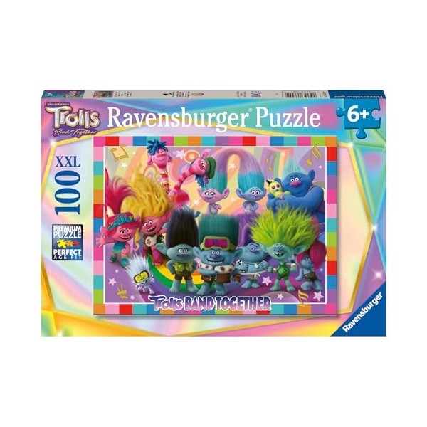 Ravensburger - Puzzle pour enfants - 100 pièces XXL - La bande des Trolls / Trolls 3 - Dès 6 ans - Puzzle de qualité supérieu