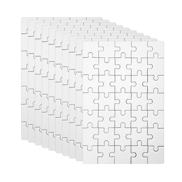 Puzzle vide, Xerteam 10 feuilles de 15 × 10 cm - Puzzle vierge personnalisé - Puzzle vierge à peindre - Puzzle DIY pour enfan