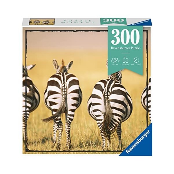 Ravensburger - Puzzle Adulte débutant - Puzzle Moment - 300 pièces - Zèbres - Activité détente - Cadeau adulte - Puzzle de qu