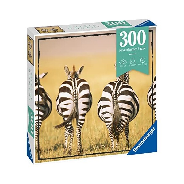 Ravensburger - Puzzle Adulte débutant - Puzzle Moment - 300 pièces - Zèbres - Activité détente - Cadeau adulte - Puzzle de qu