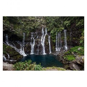 1000 pièces Cascade Grand Galet à Langevin Ile de la Réunion Iles des Mascareignes Grandes pièces de Puzzle pour Adultes Joue